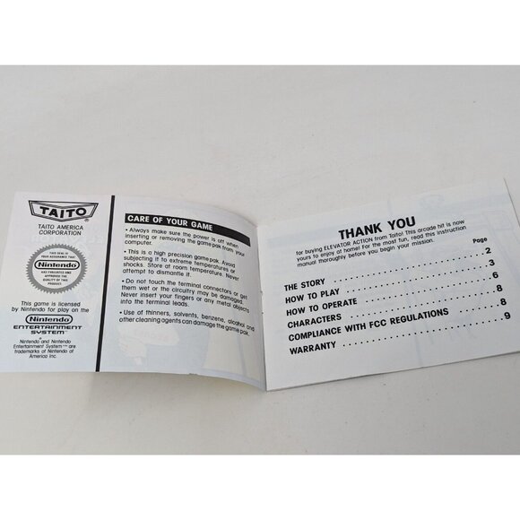 Elevator Action (Nintendo NES, 1991) Video Game Manual VTG - Picture 4 of 6